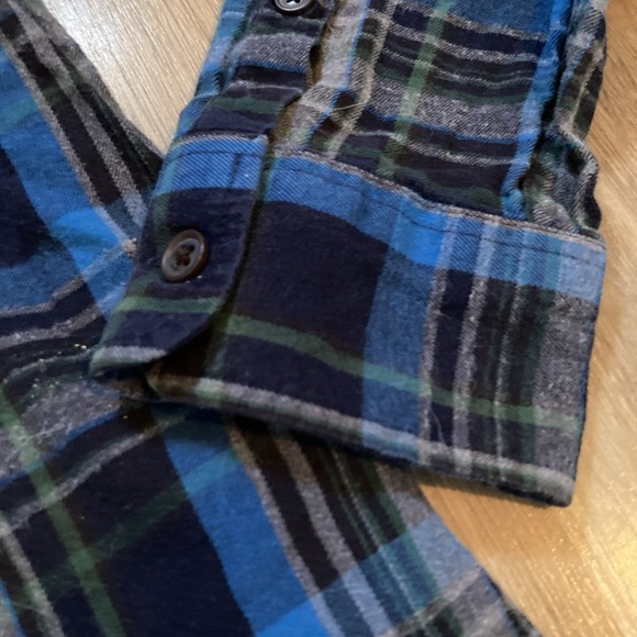 Vintage Lucky Brand Flannel Plaid Shirt Men's XL Western Rodeo Utility Blue - Picture 2 of 7